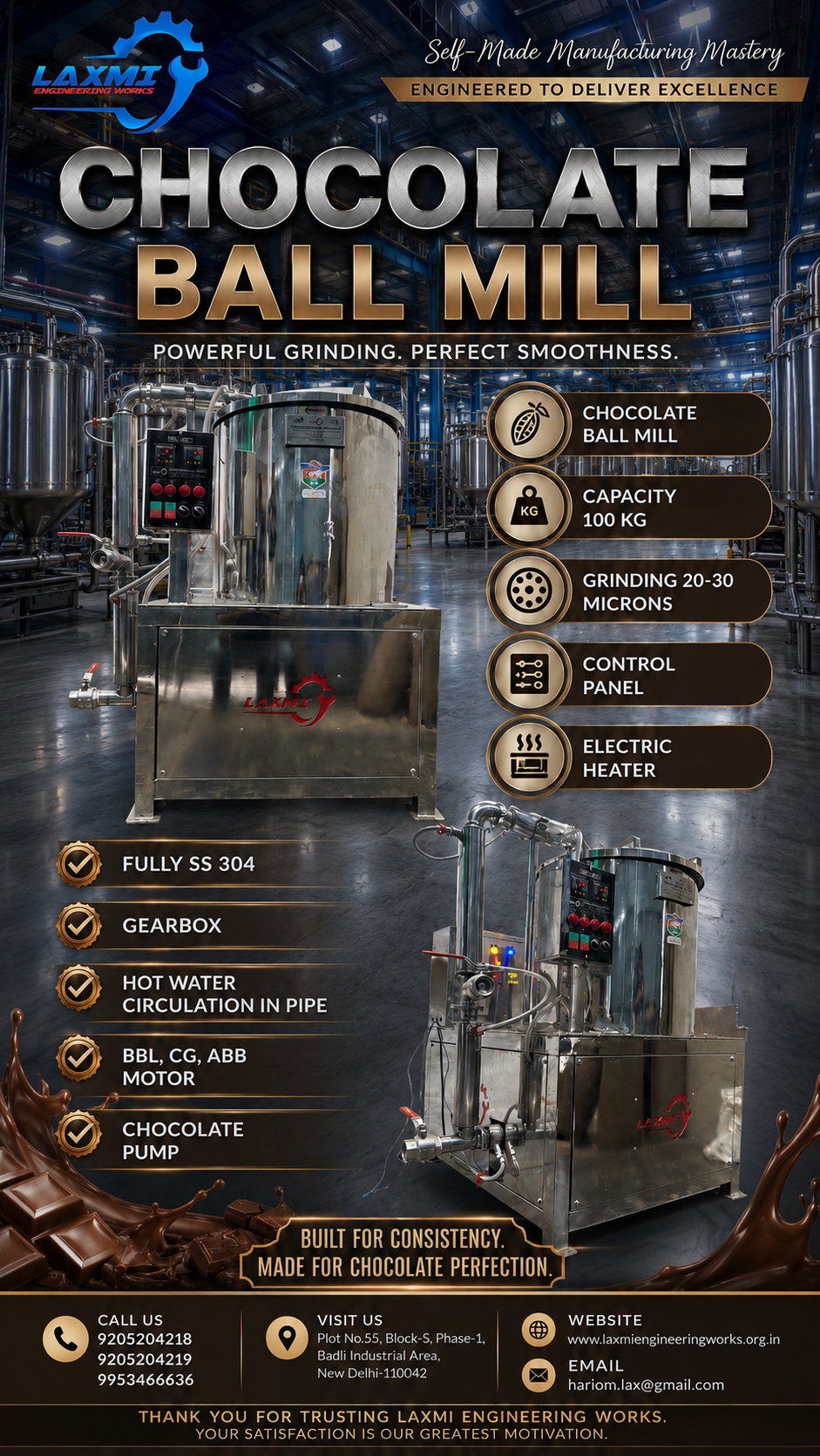 Laxmi Engineering Chocolate Ball Mill Machine
